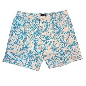 O'Neill Swim Trunks Mens L Blue Floral Elastic Waist Board Shorts Beach Surf